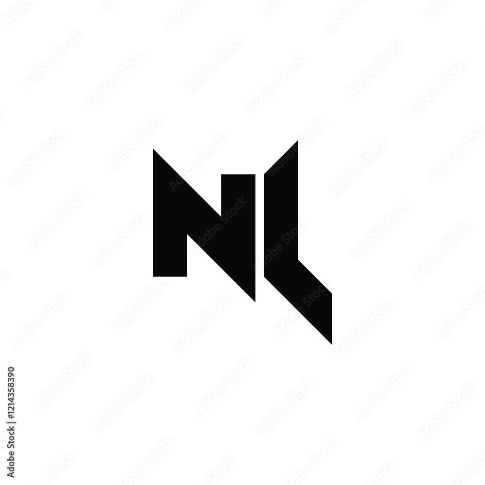 NL monogram logo design letter text name symbol monochrome logotype alphabet character simple logo