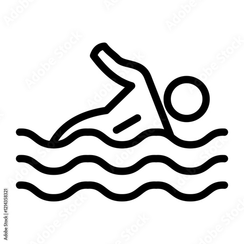 Swimming Vector Design Icon Style