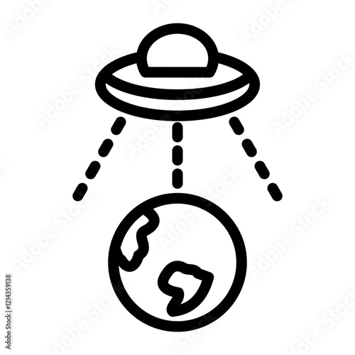 UFO Earth Vector Design Icon Style