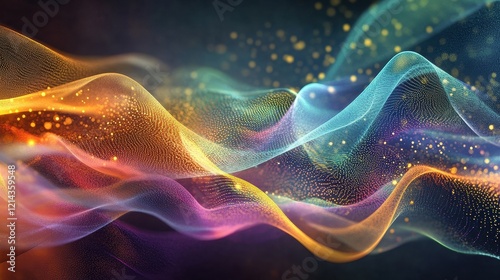 Abstract Colorful Wave Background.