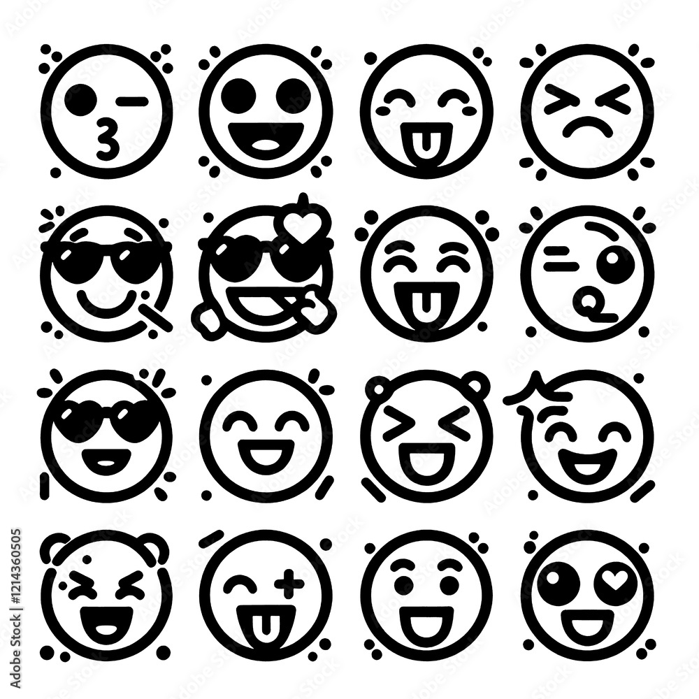 emoticon pack black and white emoticon pack black and white