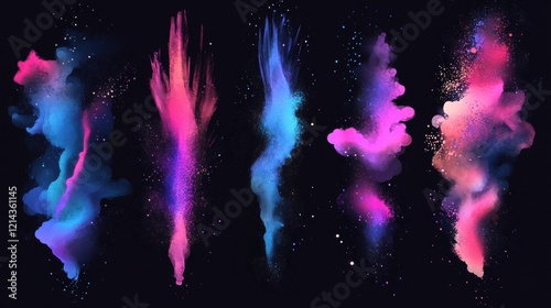 Abstract Colorful Nebula Explosions