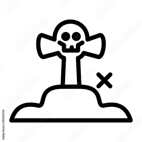 Pirate Grave Vector Design Icon Style