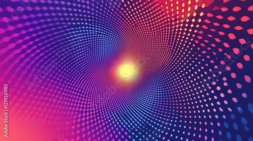 Abstract Colorful Swirling Tunnel of Lights