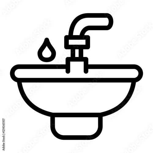 Hair Wash Sink Vector Design Icon Style