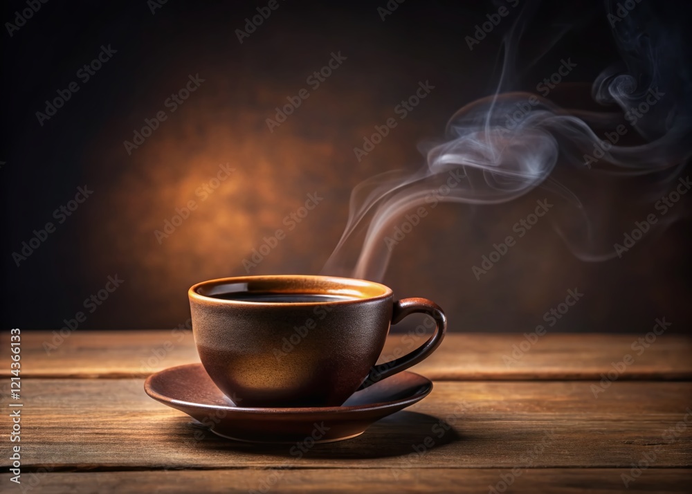 Obraz premium Invigorating Black Coffee in Minimalist Ceramic Cup - Stock Photo
