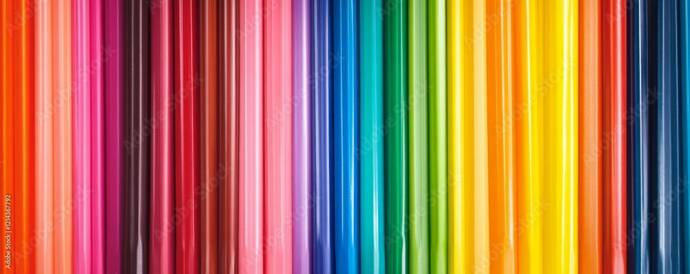 Colorful collection of crayons arranged neatly on a white background for artistic activities Colorful collection of crayons arranged neatly on a white background for artistic activities