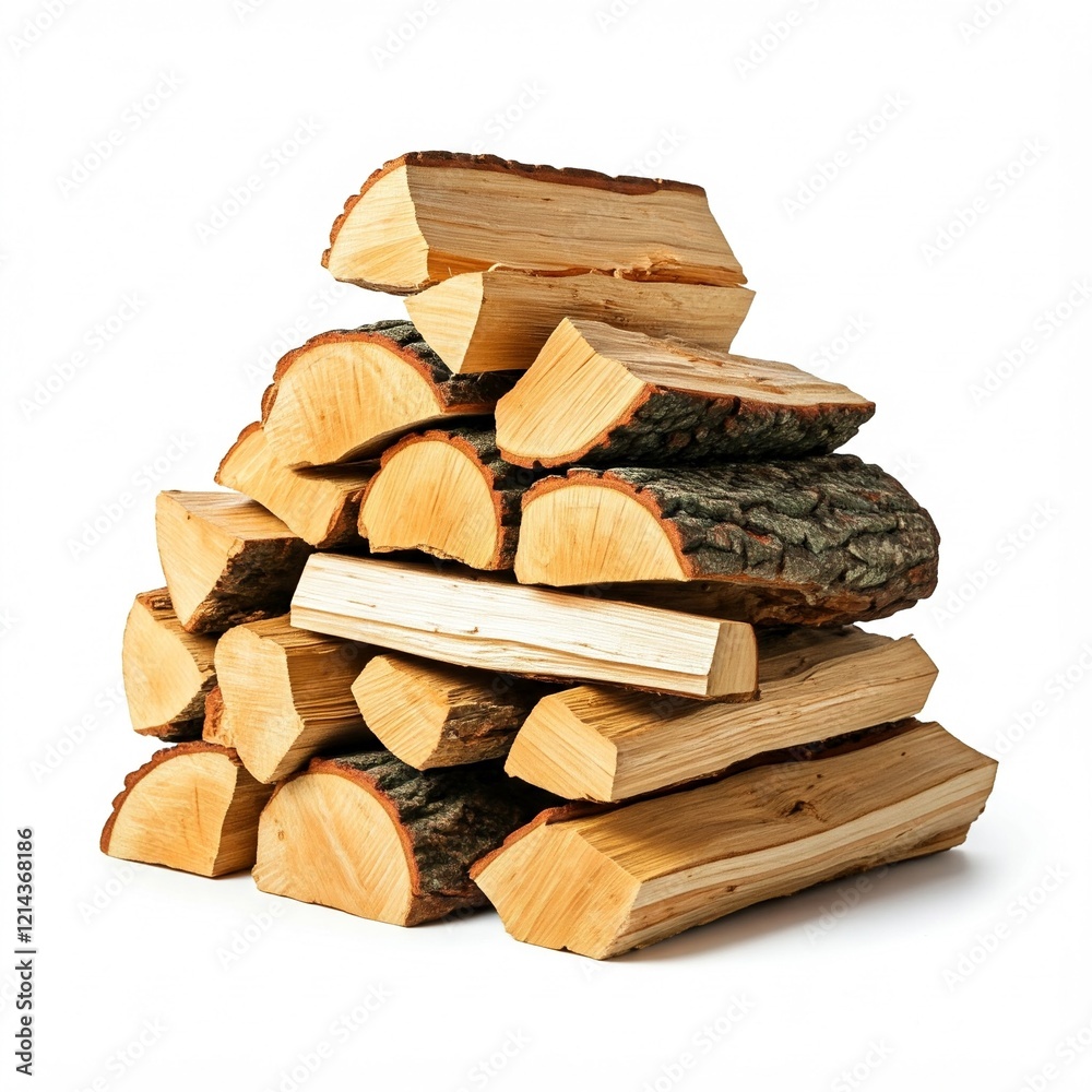 Pile of Chopped Firewood Isolated on White Background Pile of Chopped Firewood Isolated on White Background