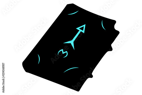 Ancient spellbook with runes glowing on the cover