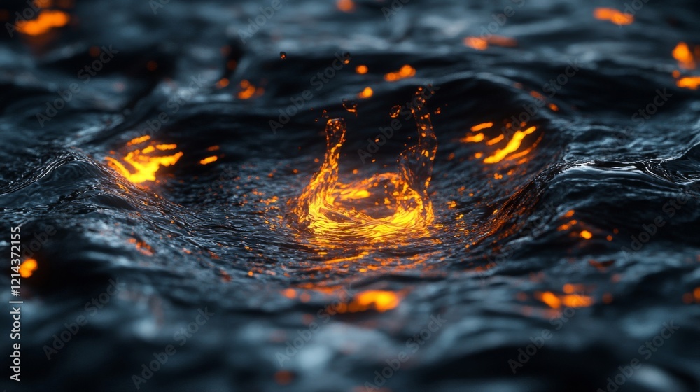 Fiery Liquid Abstract Background with Dynamic Lava Texture