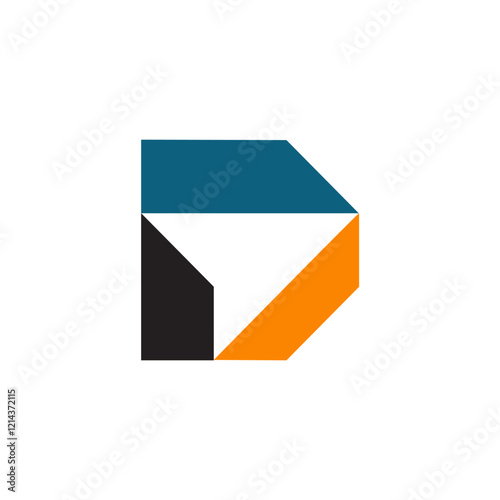 A geometric letter D logo.