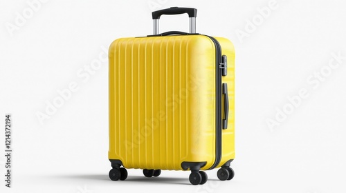 Wallpaper Mural Yellow suitcase on white background, ready for travel Torontodigital.ca