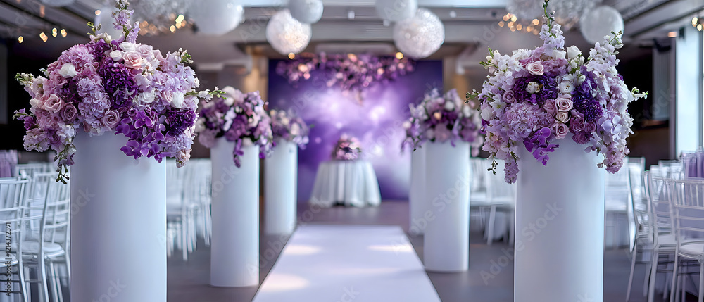 custom made wallpaper toronto digitalElegant wedding ceremony setup modern venue floral arrangements chic atmosphere wide angle celebration theme