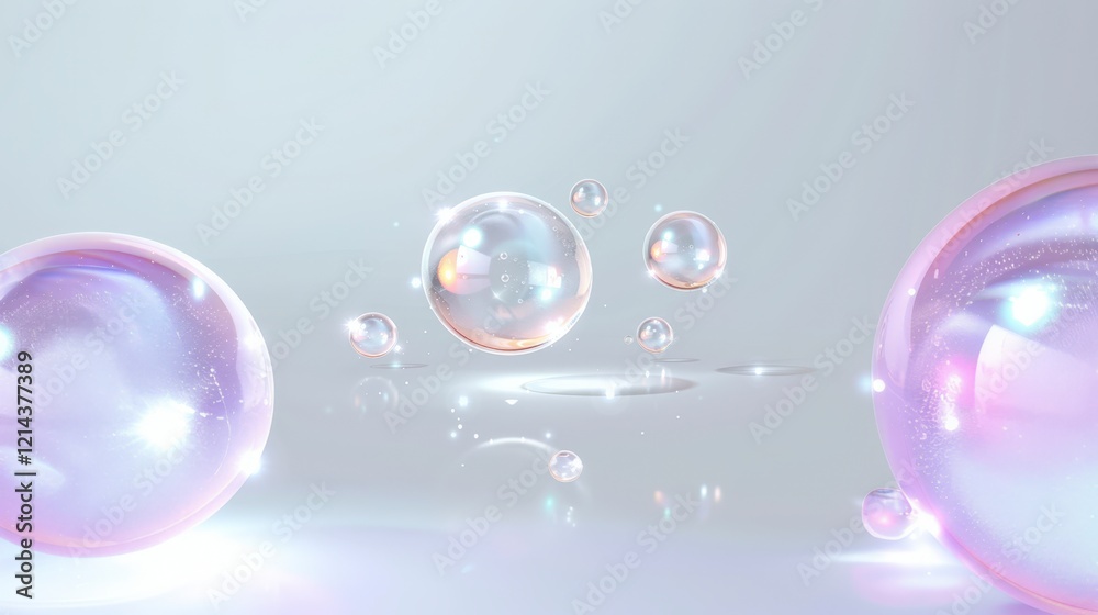 Realistic air bubble 3D graphics glare and transparency effect.Soap bubble color spectrum on transparent background. Realistic air bubble 3D graphics glare and transparency effect.Soap bubble color spectrum on transparent background.