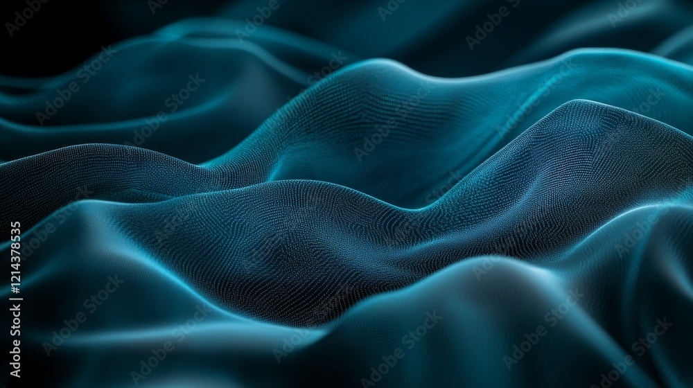 Obraz premium Abstract Blue Glowing Wave Background Digital Art