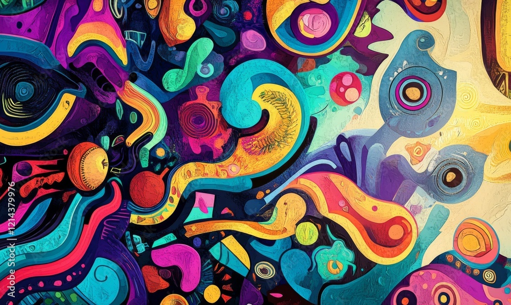 Colorful asymmetrical background with various elements Colorful asymmetrical background with various elements