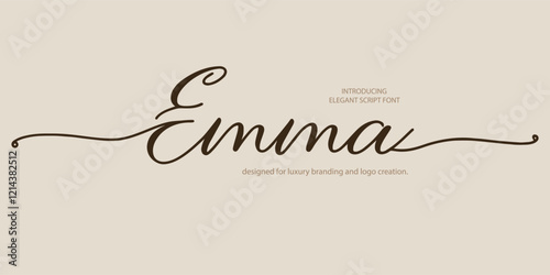 Elegant wedding alphabet font "Emma" designed for luxury branding and logo creation. This classic and minimal typeface is perfect for fashion designs, weddings, and sophisticated aesthetics.