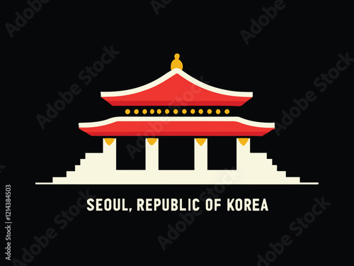 Canvas Print Seoul Republic of Korea Skyline with Gyeongbokgung Palace