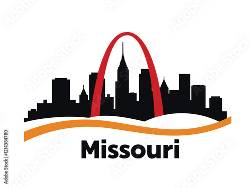 St. Louis Missouri Skyline with Gateway Arch