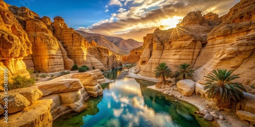 Long Exposure Photography: Dramatic Nefta Oasis Canyons, Chebika, Tunisia photo