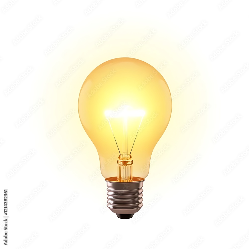 Glowing with Potential: A classic incandescent light bulb illuminates with a warm, golden glow, symbolizing innovation, creativity, and the spark of an idea. Glowing with Potential: A classic incandescent light bulb illuminates with a warm, golden glow, symbolizing innovation, creativity, and the spark of an idea.