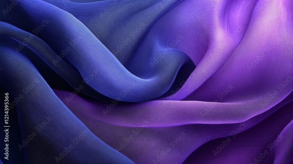 Fototapeta premium Elegant Draped Fabric in Blue and Purple Gradient