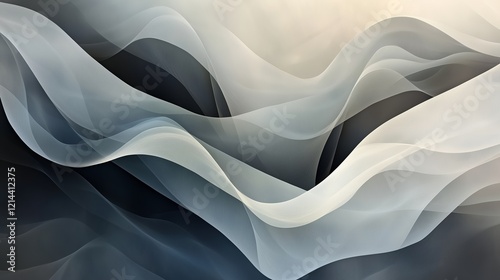 Graphic design background with modern soft curvy waves background design with light gray, dim gray and dark gray color. can be used as card, wallpaper or background texture
