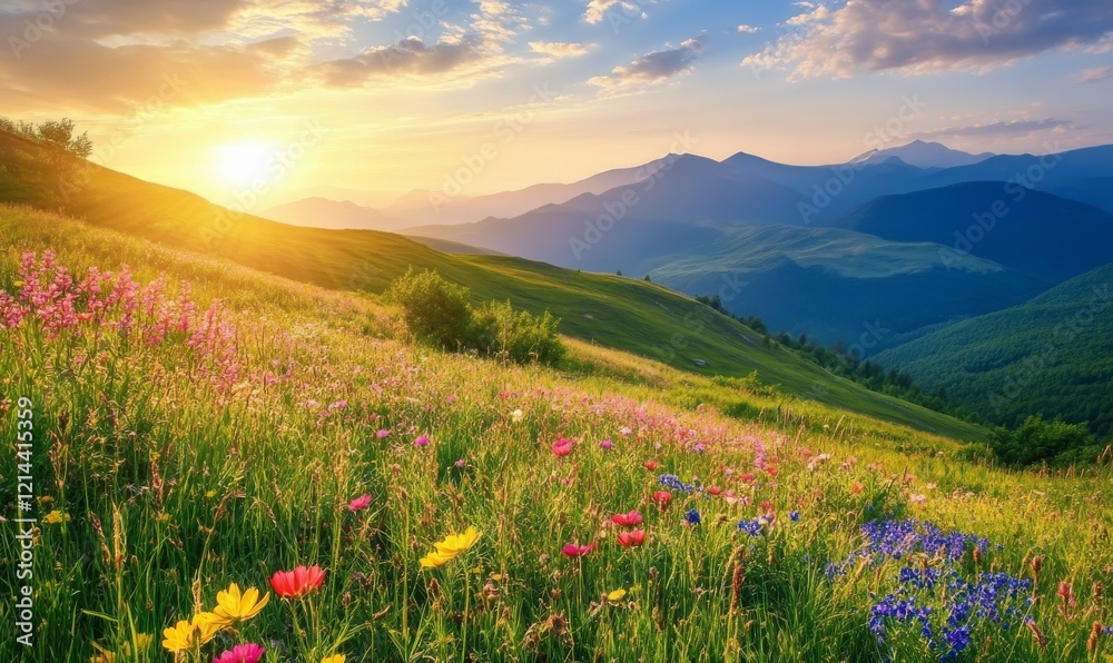 Colorful wildflower meadow in summertime Colorful wildflower meadow in summertime