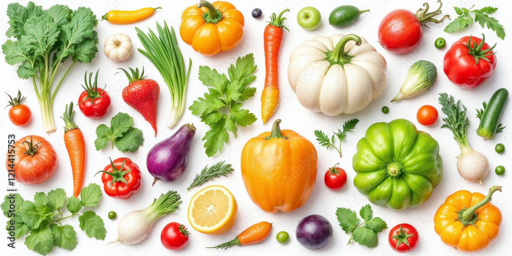 Illustration set of vegetables and fruits Illustration set of vegetables and fruits