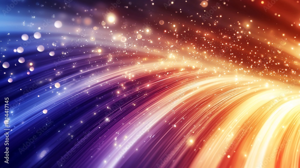 Obraz premium Abstract glowing light streaks and particles.