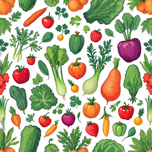 Illustration set of vegetables and fruits