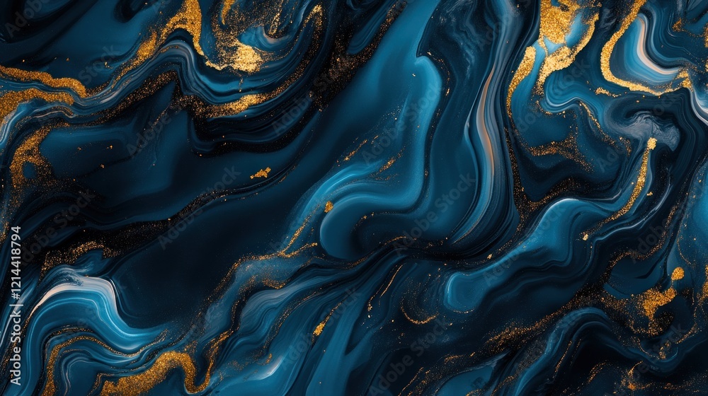 Abstract Blue and Gold Swirls Abstract Blue and Gold Swirls
