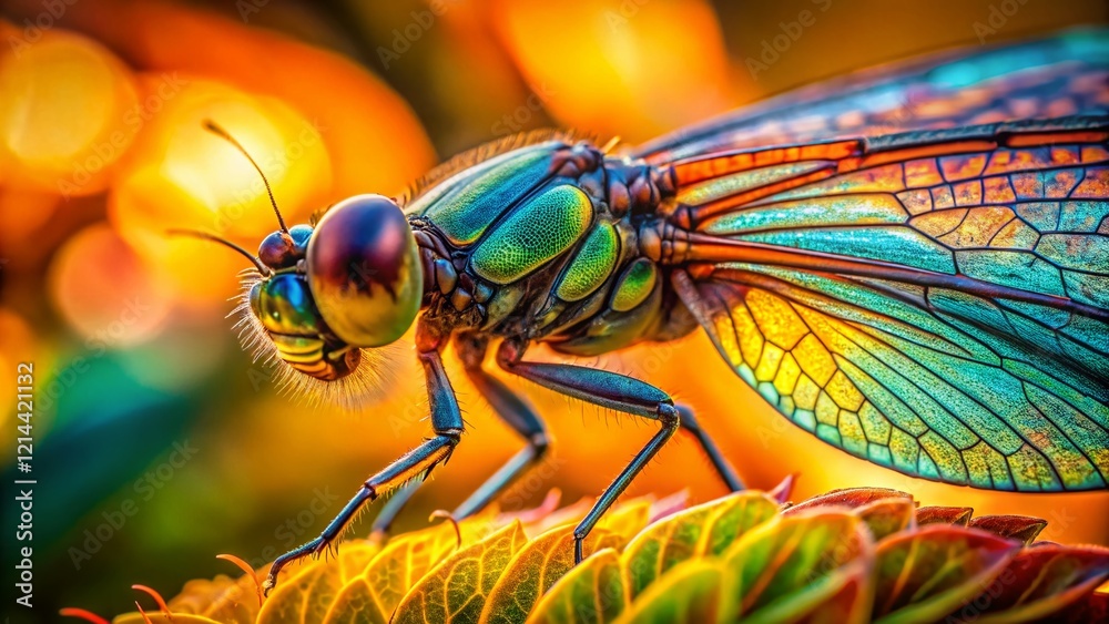 Macro Photography: Insect Wings Taking Flight, Detailed Texture, Nature Close-Up Macro Photography: Insect Wings Taking Flight, Detailed Texture, Nature Close-Up