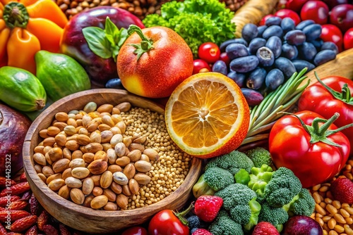 Wallpaper Mural Macro Photography of Vibrant Healthy Food Ingredients: Vitamins, Minerals & Nutrients Diagram Torontodigital.ca