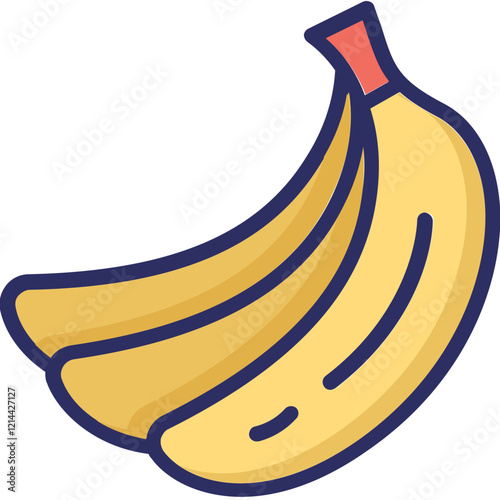 Bananas Vector Icon Set with Transparent Background