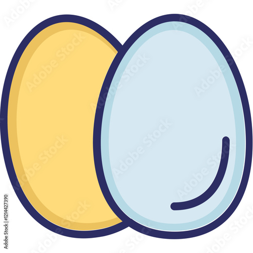 Eggs  Vector Icon Set with Transparent Background