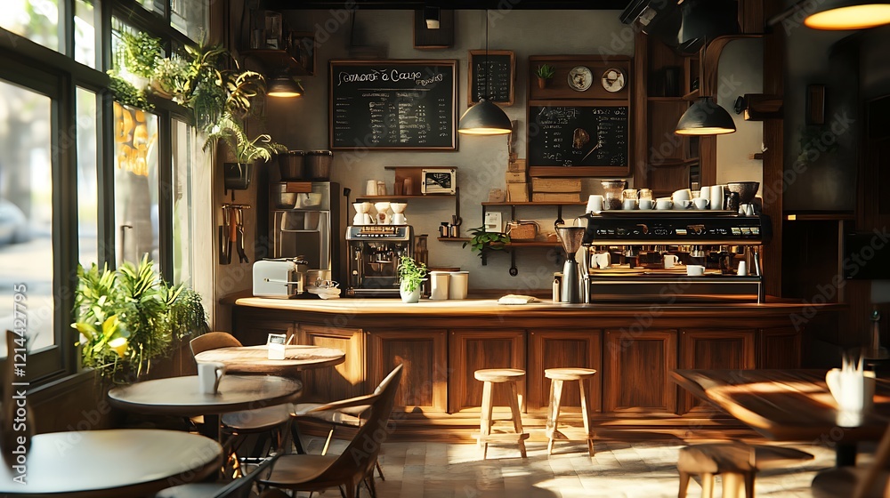 Sunlit Cozy Coffee Shop: A Warm and Inviting Atmosphere Sunlit Cozy Coffee Shop: A Warm and Inviting Atmosphere