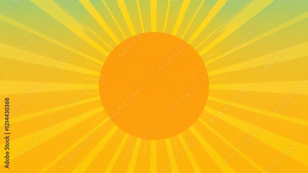 Obraz premium a yellow sunburst with a blue sky background,