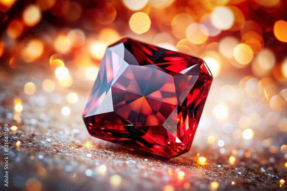 Magnificent Garnet Gemstone with Bokeh, Isolated on White Background - High Resolution Stock Photo Magnificent Garnet Gemstone with Bokeh, Isolated on White Background - High Resolution Stock Photo