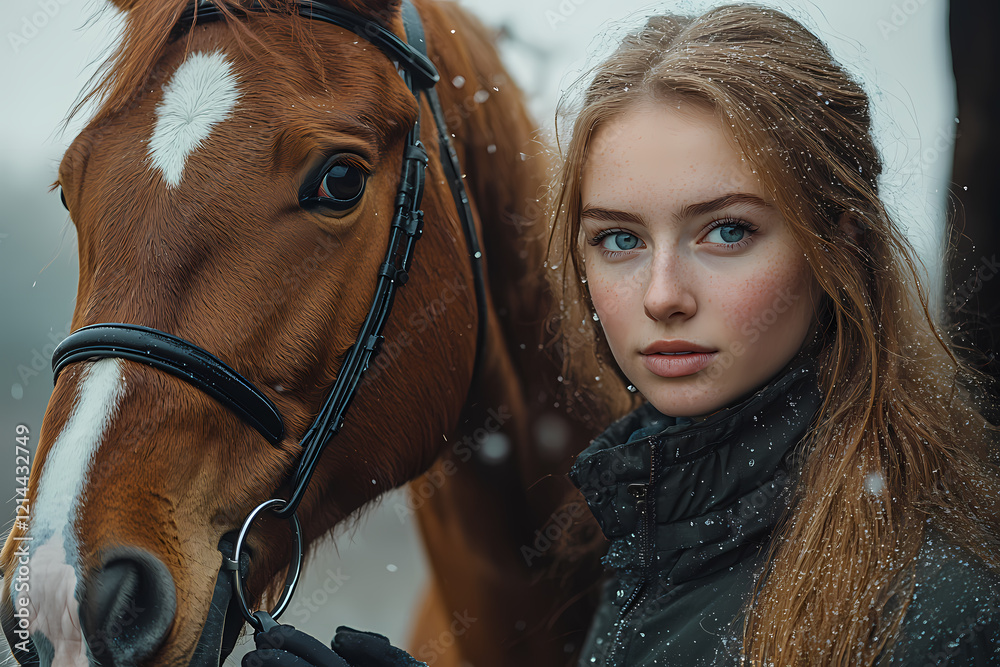 Obraz premium woman with horse