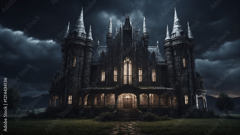 Fototapeta premium gothic cathedral in the night