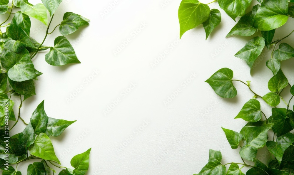 Corners with green leaves Corners with green leaves