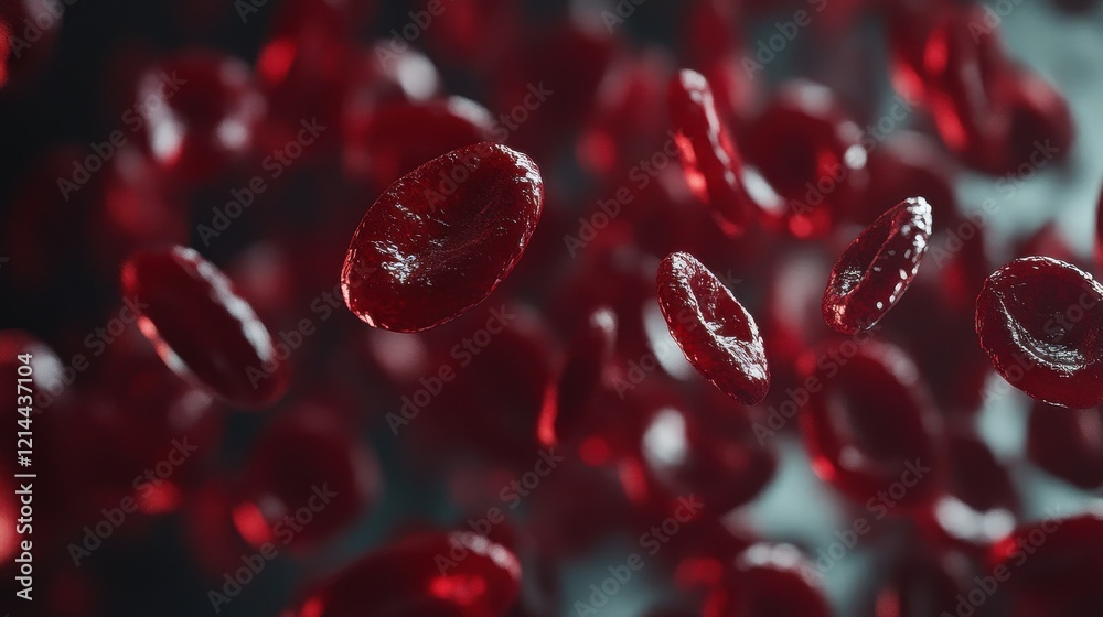 Microscopic view of red blood cells in motion. A detailed look at their intricate structure and movement through the bloodstream. Microscopic view of red blood cells in motion. A detailed look at their intricate structure and movement through the bloodstream.