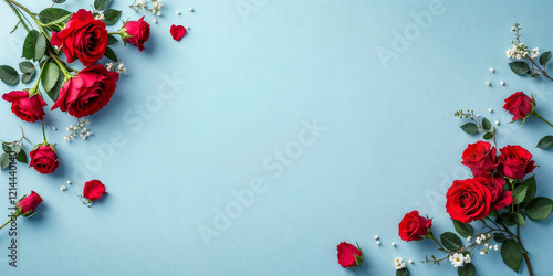 Concept photo of red roses with space for text