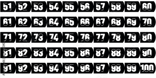 Numbers, black and white custom learn to memorize numbers 51 to 100