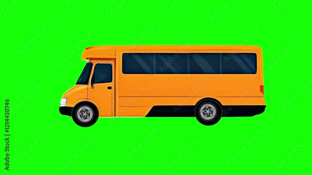 Yellow bus for cartoon with motion imitation , side view, animation, green screen,cartoon, footage, mockup, loop, chromakey Yellow bus for cartoon with motion imitation , side view, animation, green screen,cartoon, footage, mockup, loop, chromakey