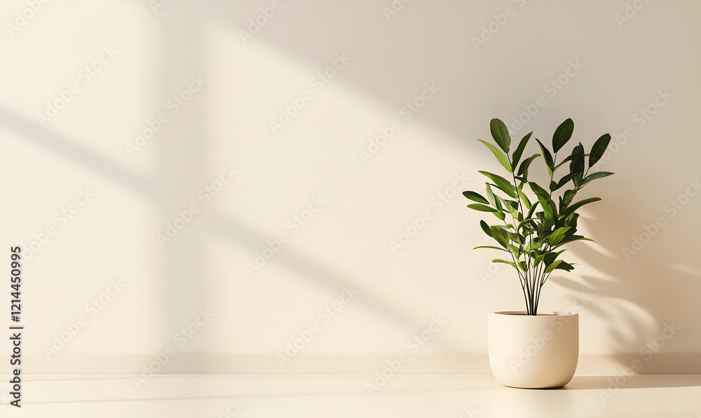 Fototapeta premium Indoor plant decoration minimalist aesthetic home photography bright relaxing environment