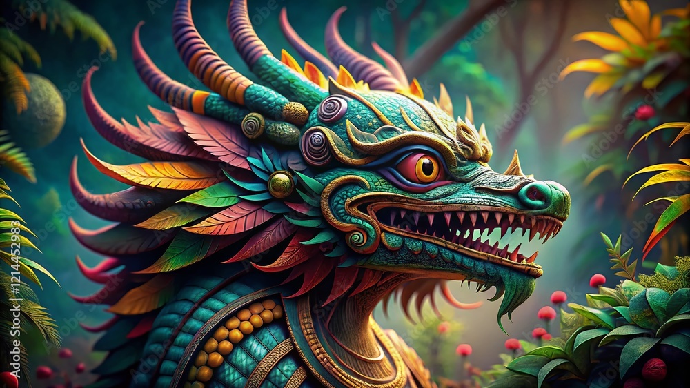 Majestic Quetzalcoatl: Aztec God of the Wind and Wisdom, Candid Photography Majestic Quetzalcoatl: Aztec God of the Wind and Wisdom, Candid Photography