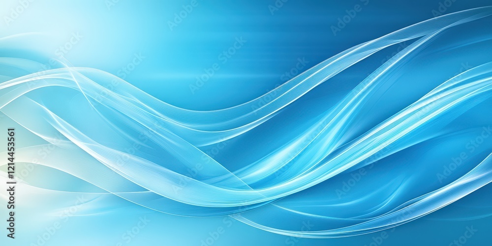 Abstract Blue Wave Background: Serene Flowing Lines and Glowing Light Abstract Blue Wave Background: Serene Flowing Lines and Glowing Light