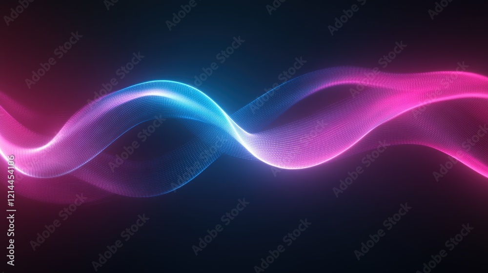 Abstract Neon Wave Background: Pink and Blue Glowing Energy Flow. Abstract Neon Wave Background: Pink and Blue Glowing Energy Flow.